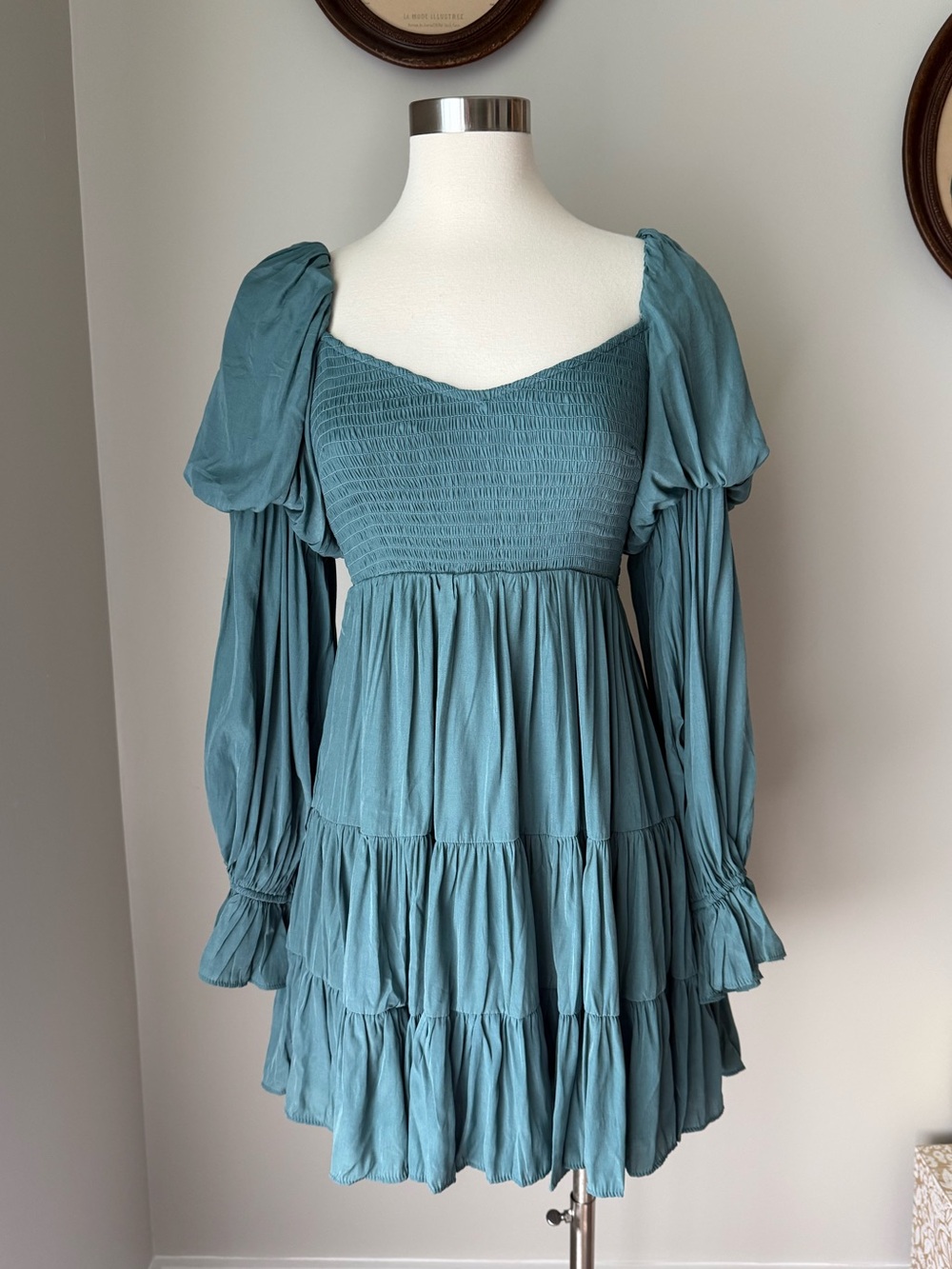 NWT Mustard Seed teal mini dress with hidden skort
